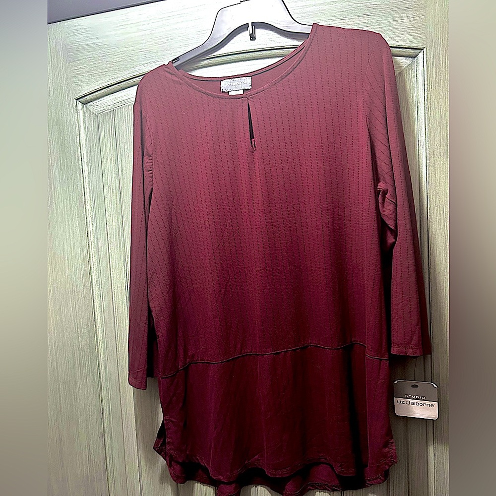 Liz Claiborne dark maroon woman’s top